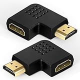 AXFEE 2 Stück HDMI Winkel Adapter, 8K HDMI Winkelstecker, HDMI 90 und 270 Grad Winkel, HDMI 2.1 Kabel Abgewinkelt Stecker auf Buchse, HDMI Kupplung HDMI Verbinder für Laptop HDTV, 8K@60Hz /4K@120Hz