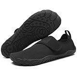 Mishansha Badeschuhe Herren Wasserschuhe Damen Schwimmschuhe Aquaschuhe Strandschuhe Barfußschuhe Neoprenschuhe Schnell Trocknend Surfschuhe mit Breiter Zehenbox Reiches Schwarz,Gr.42