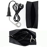 Novanetus Tauchsieder GTN0.5 Taucherhitzer 0,5 kW 500 Watt 230V Reisetauchsieder aus EDELSTAHL Wasserkocher, Schwarz (mit Tasche)