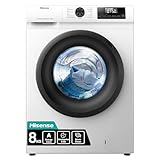 Hisense WF1Q8041BW Waschmaschine mit Dampffunktion /8KG /1400 U/Min /15 Programme/Anti-Allergie Programm/Baby-Wäsche/AutoWash/QuickWash/Daunen/Eco/Power 49' / Verzögertes Ende/EEK: A/Weiß