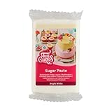 FunCakes Rollfondant Bright White: Einfach zu verwenden, glatt, flexibel, weich und biegsam, perfekt zum Dekorieren von Kuchen, halal, koscher und glutenfrei, 250 g