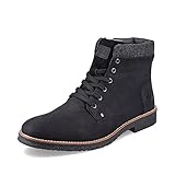 Rieker Herren Schnürstiefeletten 33640, Männer Stiefeletten,Chukka Boots,schnürboots,Boots,Stiefel,Bootee,Booties,schwarz (01),42 EU / 8 UK