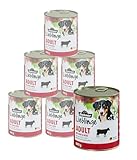 Dehner Lieblinge Hundefutter Adult | Nassfutter | mit Rind und Herz | viele Fleischstückchen | mit Spurenelementen | Calcium | ohne Farb- & Konservierungsstoffe | Immununterstützung | 6 x 800 g