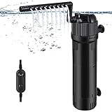 LNIDEAS 5-in-1 Aquarium Innenfilter,Aquarium Filter Pumpe inkl. 8 Watt UVC Lampe mit Timer，Einstellbarer Durchfluss Aquarienfilter mit 650L/H Wasserpumpe für Süß- und Meerwasser Becken (650L/H)