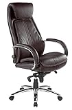 Kijng Chefsessel Throne - Braun Echtleder - Ergonomischer Bürostuhl Schreibtischstuhl Drehstuhl Sessel Stuhl