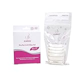 ELANEE Muttermilchbeutel, aufbewahren & einfrieren von Muttermilch, geschmacksneutral und vorsterilisiert, doppelter Sicherheitsverschluss ,20 Stück (1er Pack) (710-00)