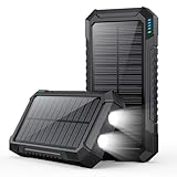 Solar Powerbank 26800mAh, PD 15W Power Bank mit USB C Tragbares Solarladegerät, Externer Akku 2 Ultrahelle Taschenlampe und 3 Ausgängen, Akku Pack für Smartphones, Tablets, Outdoor Camping und mehr