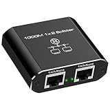 VEDINDUST LAN Splitter 1 auf 2 1000Mbps Ethernet Splitter LAN Switch 2 Port Mit Type-C-Netzkabel Gigabit Switch für Computer, Hub, Switch, Router, Set-Top Box, Digital TV, et