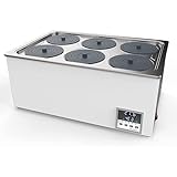 XHSMYXGS Wasserbad für Labor, digital, thermostatisch, mit Zeitmessfunktion, elektrischer Badheizer, Innenbehälter aus Edelstahl, 2/4/6 Löcher (6 Löcher)
