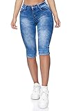 Elara Damen 3/4 Jeans Push Up Capri Chunkyrayan BA6105...