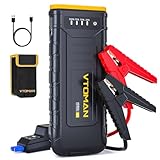 VTOMAN V7 Starthilfe Powerbank 4500A, 12V Autobatterie Starter Powerbank Mit Starthilfekabel, Booster Auto Starthilfe(Für Pkw Motor 10L Benzin und 8L Diesel) Mit LED, USB Schnelles Laden, 15V DC