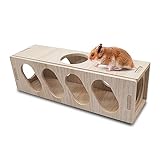 Hamster Tunnel Living Röhrentunnel Hamster Spielzeug Hamster Versteck aus Holz, 25 x 9 x 9 cm