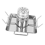 YARNOW 1Stk Gegrillte Hähnchenplatte Tablett Bräter mit Rost und Deckel Ofen edelstahlgrill pfannensets Barbecue-Hähnchen-Grill Grillständer für den Außenbereich Rostfreier Stahl Silver