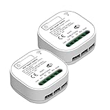 Dawafit WiFi-Relais-Schalter, Intelligentes Relais, Kabellose Fernbedienung, Lichtschalter, Sprachsteuerung, Steckdosen-Timer, 2Er-Pack (Quadratisch)