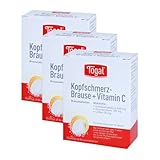 Togal Kopfschmerz-Brause + Vitamin C zur Behandlung bei leichten bis mäßig starken Schmerzen, schnelle Schmerzlinderung, mit Wirkverstärker Coffein und Vitamin C, 3x 20St Brausetabletten