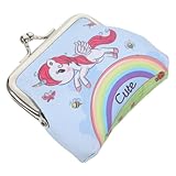 SOIMISS Geldbörse kleine Handtasche für Mädchen Dekor Portemonnaie Reisebrieftasche Geldbeutel für Mädchen süße Handtasche Drucken schmücken Münzbox Regenbogenpferd Reisen Münzbeutel PVC