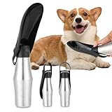 Trinkflasche Hunde unterwegs Edelstahl Trinkflasche Hund, Tragbare Haustier Wasserflasche Faltbare trinkflasche Hunde Wasserspender Reise Zubehör für Wandern und Camping 750ml Schwarz