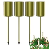 LanpoVista 4 STK Kerzenhalter Adventskranz mit Spieß: Vertical Kerzenständer für Stumpenkerzen | Weihnachtsdeko für Kränze & Tischdeko | Minimalistisch | Gold