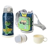 550 ml Edelstahl-Reiseflasche mit Tiermuster, Cartoon-Motiv für Kinder