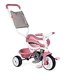 Smoby - Be Move Komfort rosa - Kinderdreirad mit Schubstange, Sitz mit Sicherheitsgurt, Metallrahmen, Pedal-Freilauf, für Kinder ab 10 Monaten