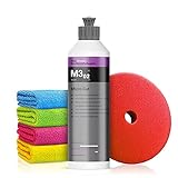 Autopolitur Set: Koch Chemie Micro Cut M3.02 Anti-Hologramm Politur (250ml) - Micro-Schleifpolitur für alle Lacke - Entfernt feine Kratzer - Exzenter oder Rotation - Auto polieren, Politur | 6-teilig