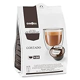 Gimoka Puro Aroma Cortado, Vollmilchpulver mit Löslichem Kaffee, Kaffekapsel, Nescafé Dolce Gusto Kompatibel, Braun, 16 Kapsel
