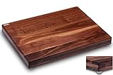 Schneidboard Nussbaum Premium - Design Schneidebrett Aus Holz - Made In Germany - 53x40x6 cm - Mit 2 Gratis Schneidauflagen