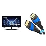 Samsung Odyssey G5 Curved Gaming Monitor C27G54TQBU, 27 Zoll & KabelDirekt – 8K/4K HDMI-Kabel – 3 m – 8K@60Hz