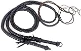Peitsche Bullenpeitsche Handgemachtes Leder Bullwhip | 2 STÜCKE Lange Sportpeitsche | Für Körperstärke Training Muscle Workouts (Color : Black*2, Size : 4m/13.1ft)