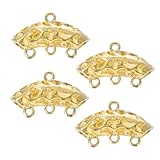 SEWOART 4 Stück Teiliges DIY Metall Anhänger Langlebiger Legierungsanhänger mit Gebogenem Rohr design Filigran und Stilvoll zum Basteln von Ketten und Schmuckaccessoires Goldfarben