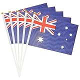 Ciieeo Quadratische Flagge 5 Stück Australien Handschwenkende Flaggen Australien Kleine Handschwenkende Flaggen Handschwenkende Stöcke