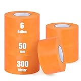 iuqiepo 6 Rollen Abklebeband Maler, Malerkrepp 50 mm x 50 m, Goldband, Wasserdicht Kreppband, Hitzebeständiges Klebeband, Malerkrepp UV beständig