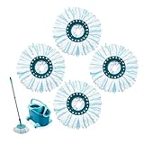 4 Stück Bodenwischer für Leifheit Clean Twist Disc Mop Ergo/Clean Twist Disc Mop, Wischmop Ersatzbezug mit 2-Faser-System für alle Bodenarten