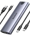 Beikell NVMe M.2 SSD Gehäuse Werkzeuglos 10Gbps USB 3.2 Gen 2 NVMe zu USB Gehäuse Adapter für NVMe PCIe M-Key/M+B Key, Kompatibel mit 2230/2242/2260/2280, mit USB C zu C- und USB-A-zu-C-Kabel