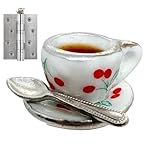 Tyinerc Scharnierkopf, Scharnierkopfdekoration | Tür-Topper für Teetasse und Kaffeelöffel, kreative Scharnierkopfdekoration, obere Scharnier-Dekoration