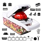 Multifunktionaler Gemüseschneider, Gemüseschneider für - Wählen Sie manuell Gemüse für 26 x Gemüseschneider, Gemüsetasse für Gurken, Karotten