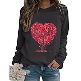 Lässiges Pullover-Oberteil mit Rundhalsausschnitt und Buchstaben-Print zum Valentinstag für Herren Damen“ Geschenk ihn Geschenke zur silberhochzeit Freunde(Grey,M)