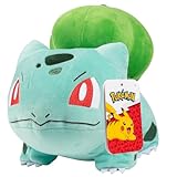 Pokémon 20,3 cm Bulbasaur Plüsch – Offiziell lizenziert – Starterfigur der 1. Generation – authentisches weiches Stofftier Spielzeug – Geschenk für Kinder, Jungen, Mädchen – ab 2 Jahren