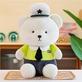 CULASIGN Teddybär Stofftier Plüsch, Niedliches Teddybär Plüschtier Kuscheltier Polizei Bär Geschenk Dekokissen für Weihnachten Valentinstag Geburtstag (23 cm,Grün)