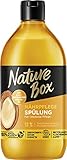 Nature Box Spülung Nährpflege (385 ml), Conditioner für trockenes Haar mit Argan-Öl sorgt für intensive Pflege, Flasche aus 100 % recyceltem Social Plastic