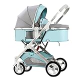 Kinderwagen Organizer For Neugeborenen, Kinderbuggy Kombikinderwagen Kinderwagen & Buggys Kleinkind Hohe Landschaft Pram Trolley Baby Kinderwagen For 0-36 Monate(Blue B)