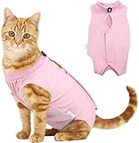 Voarge Recovery Suit Katze, Katzenbody Nach Op Anti-leckende, Verhindern Lecken Nach der Operation Tragen Weaning und Warmhalte Recovery Tuch Anzug für Katzen Hunde (M, Rosa)