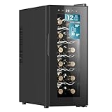 Cecotec Getränkekühlschrank Bolero GrandSommelier 1250 CoolCrystal. Weinlager 12 Flaschen, thermoelektrische Kühlung, leise 35 dB, temperaturregulierbar 8-18ºC, Touchpanel und Innenbeleuchtung LED