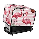 Generic Rosafarbener Flamingo-Druck, 2-Scheiben-Toaster-Abdeckung, staubdichte Küchenmaschinen-Abdeckungen, passend für die meisten Standard-Toaster, kleine Küchengeräte, Brotbackmaschinen-Schutz