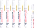 5 Stück Weiße Fugenstift für Schimmel und Restaurierung Fugenmörtel Restaurierung Stift Reparatur Marker für Fliesen Wand Boden mit Ersatzspitze fugenmarker fliesenreparaturstift fugenfüller