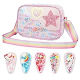 VGMANNTA Umhängetasche Mädchen Handtasche Kinder Mädchen Tasche Mädchen Satz Einhorn-Haarspangen Kinderhandtasche für Kinder Mädchen für Teenager Kinder