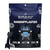 BreatheHunters® - Premium Nasenpflaster | schwarz, Nasenstreifen, weniger Schnarchen, bessere Schlafqualität, mehr Leistung Sport, Schnarchpflaster, Nose stripe, Besser Atmen (60 Stück)