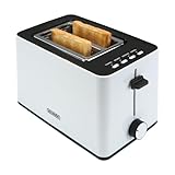 Bourgini sandwichmaker - Toaster 2 scheiben mit Klammern - Weiß - Einstellbare Bräunungsstufe und Auftaufunktion