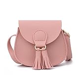 Hifot Handtasche Mädchen, Mini Taschen Kinder Umhängetasche mit Quasten Verstellbarem Gurt für kleine Mädchen