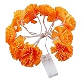 1 x Ringelblumen-Lichterkette: Künstliche Ringelblumenblüten mit realistischen LEDs, beleuchtete Ringelblumen, Diwali-Dekorationen für zu Hause, Dekoration zum Vatertag